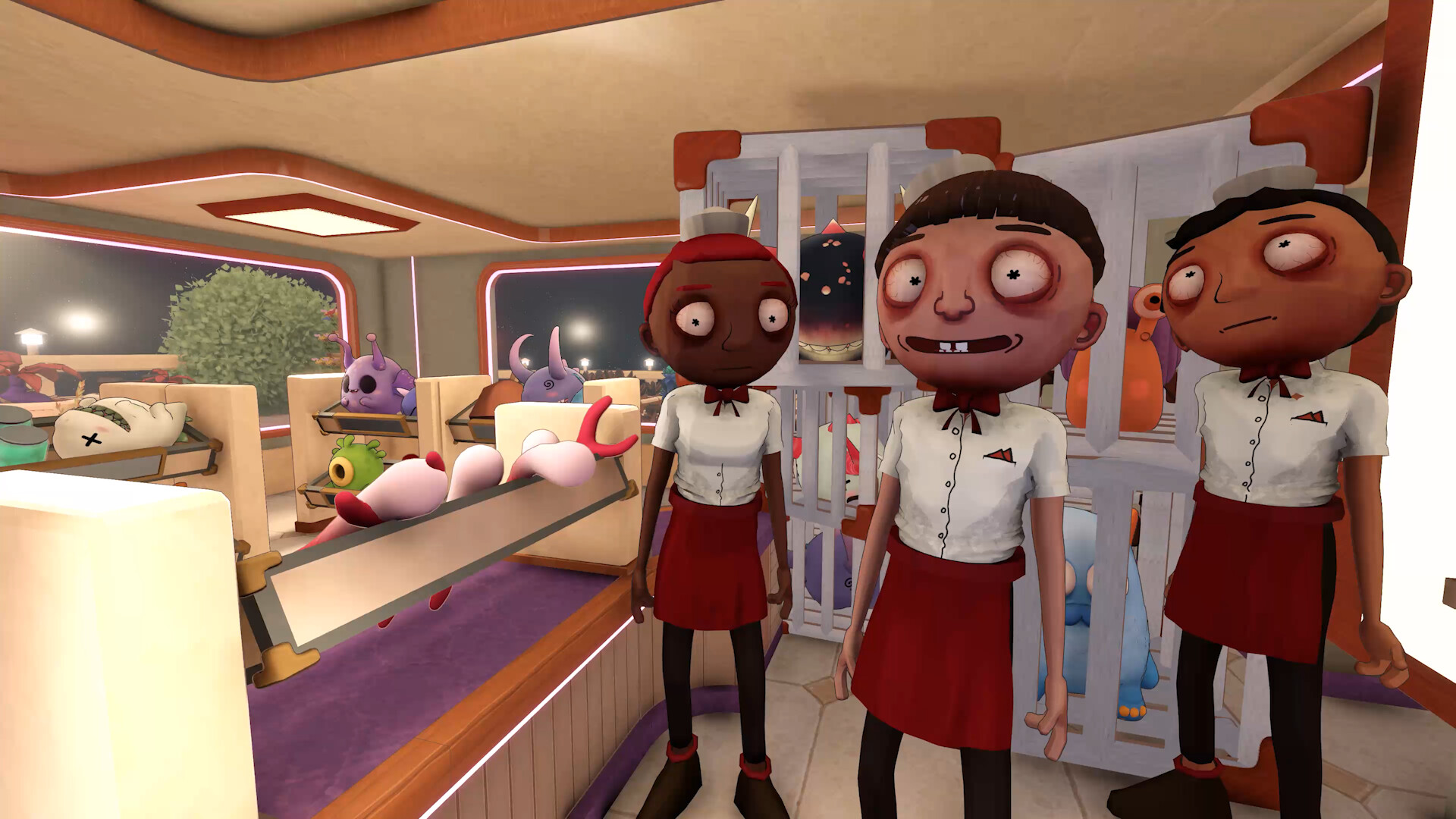 The crew of a cosmic snack bar in Snack Station